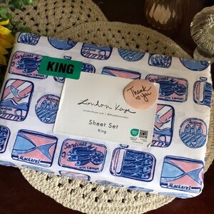 London Kaye SARDINE Print KING Sheet Set